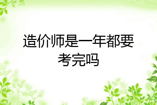 造价师是一年都要考完吗