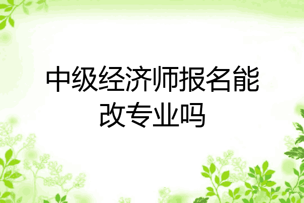 中级经济师报名能改专业吗