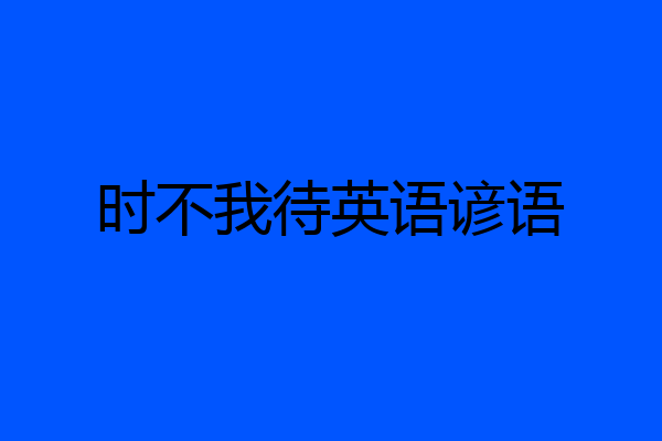 时不我待英语谚语