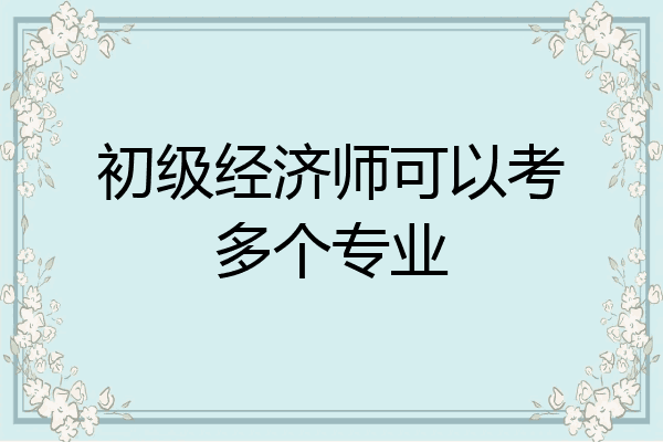 初级经济师可以考多个专业
