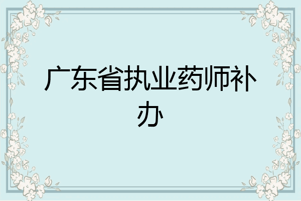 广东省执业药师补办