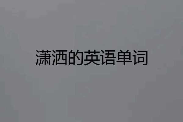 潇洒的英语单词