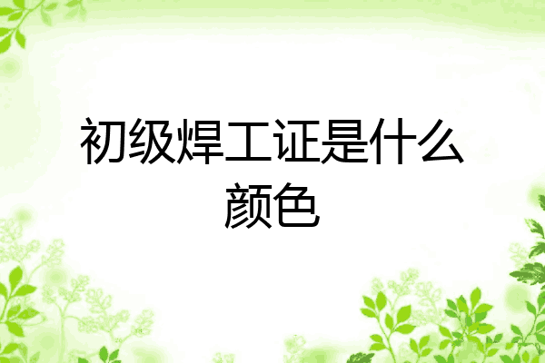 初级焊工证是什么颜色