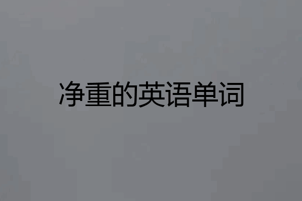 净重的英语单词