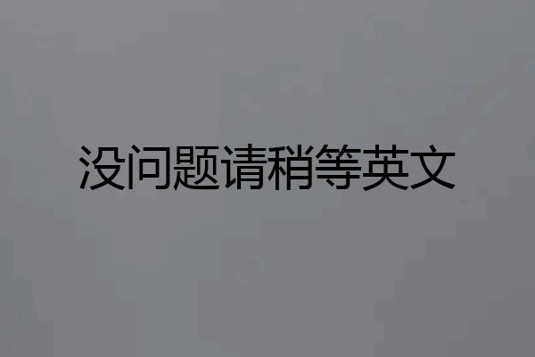 没问题请稍等英文