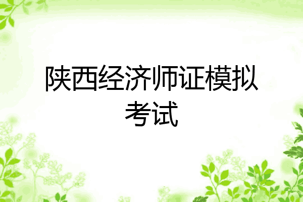 陕西经济师证模拟考试