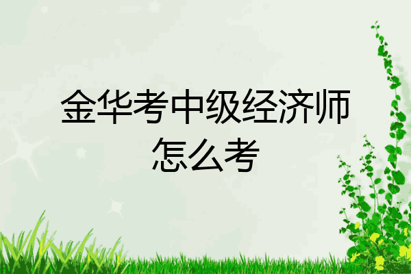 金华考中级经济师怎么考