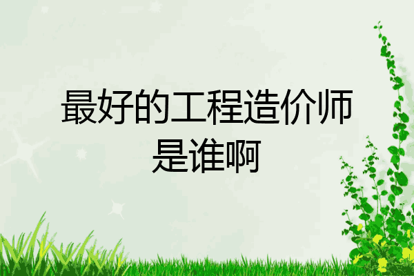 最好的工程造价师是谁啊
