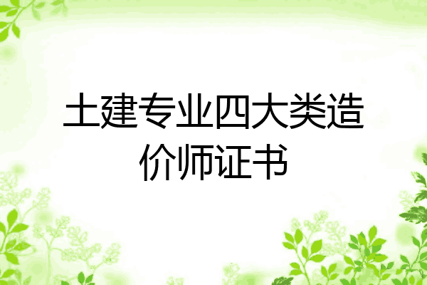 土建专业四大类造价师证书