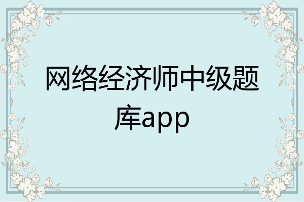 网络经济师中级题库app