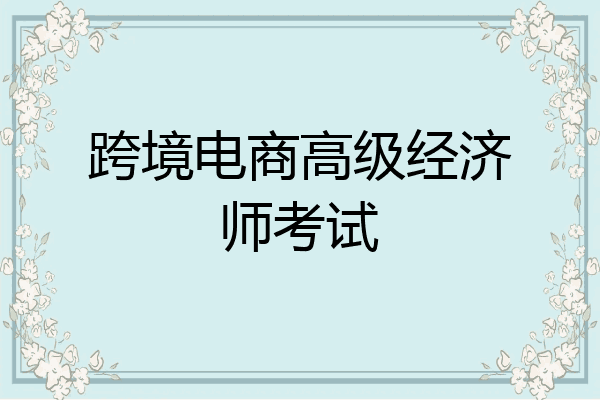 跨境电商高级经济师考试