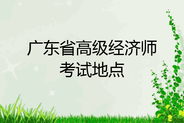 广东省高级经济师考试地点