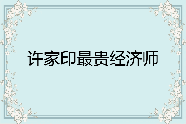 许家印最贵经济师