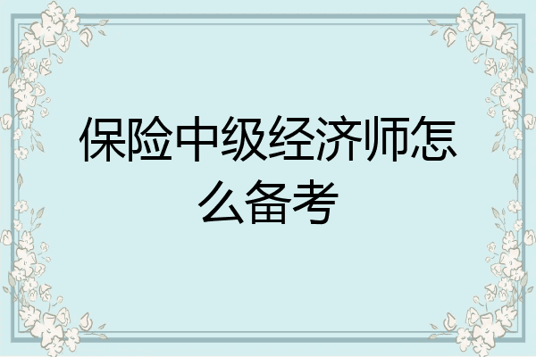 保险中级经济师怎么备考