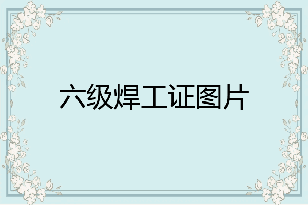 六级焊工证图片
