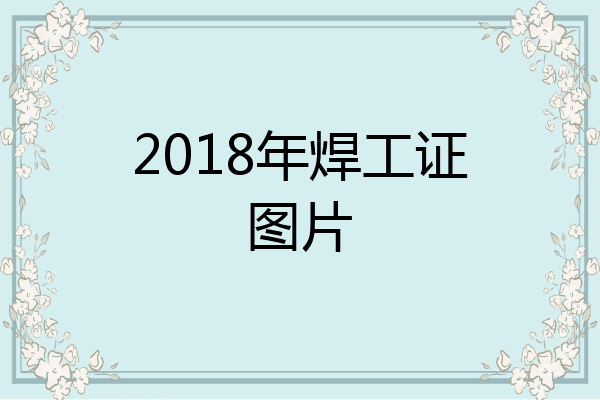 2018年焊工证图片