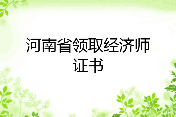 河南省领取经济师证书