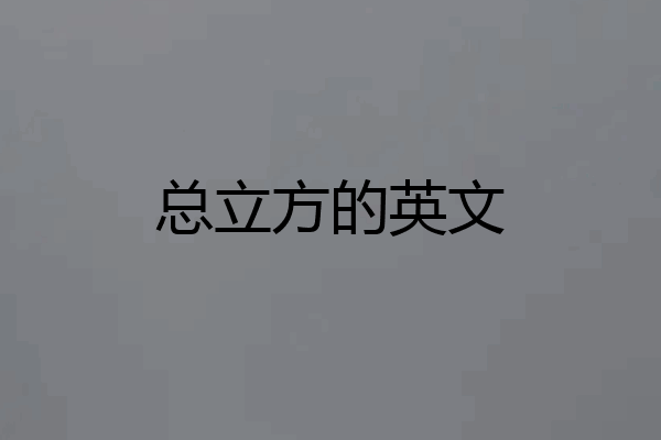 总立方的英文