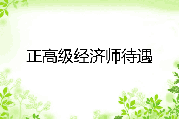 正高级经济师待遇