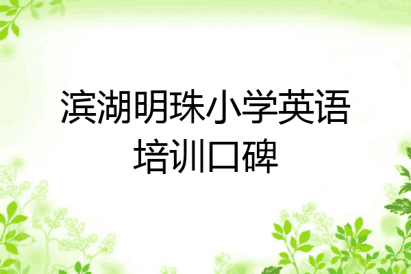 滨湖明珠小学英语培训口碑