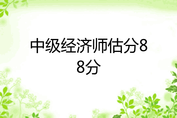 中级经济师估分88分