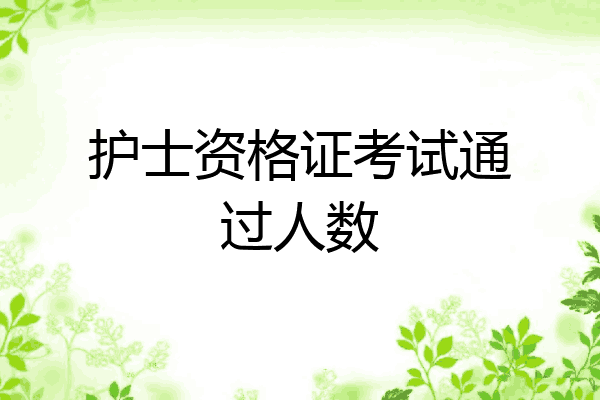 护士资格证考试通过人数
