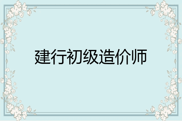 建行初级造价师