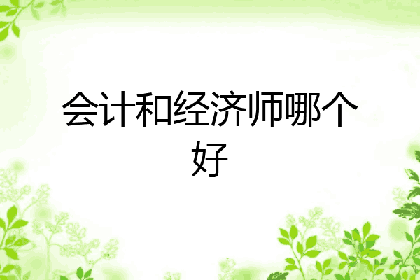 会计和经济师哪个好