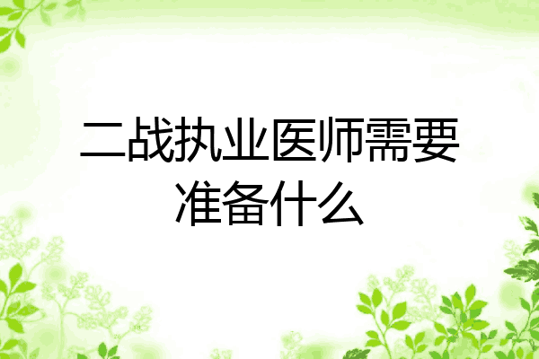 二战执业医师需要准备什么