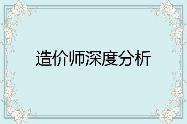 造价师深度分析