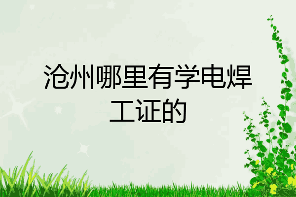 沧州哪里有学电焊工证的