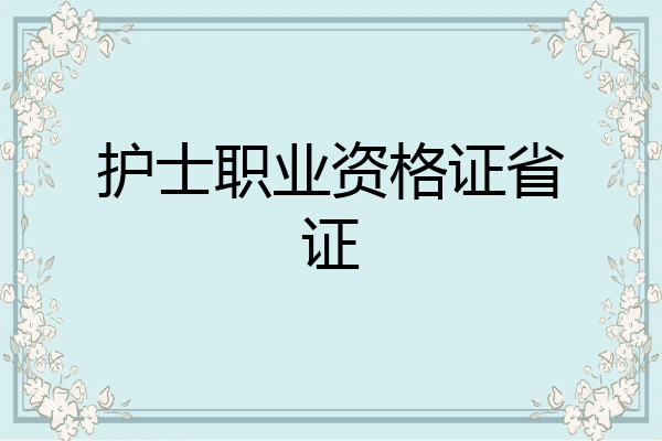 护士职业资格证省证