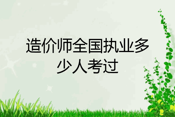 造价师全国执业多少人考过