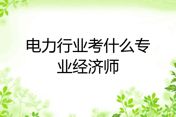 电力行业考什么专业经济师