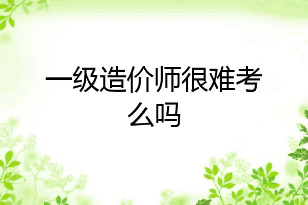 一级造价师很难考么吗