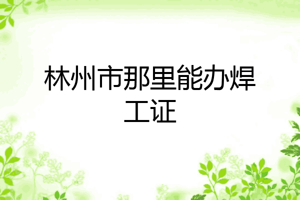 林州市那里能办焊工证