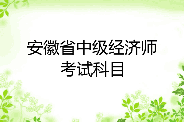 安徽省中级经济师考试科目