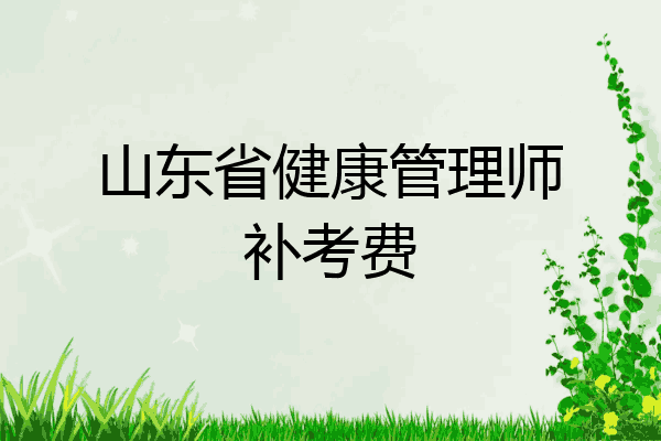 山东省健康管理师补考费