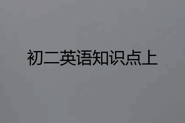 初二英语知识点上