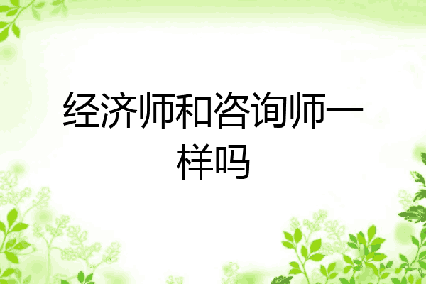经济师和咨询师一样吗