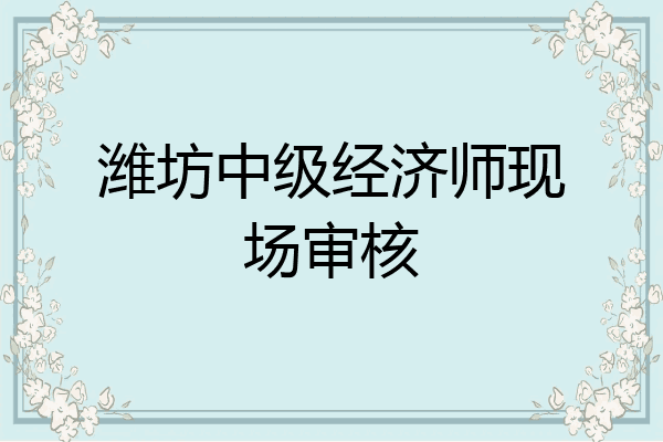 潍坊中级经济师现场审核