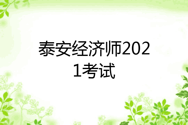 泰安经济师2021考试