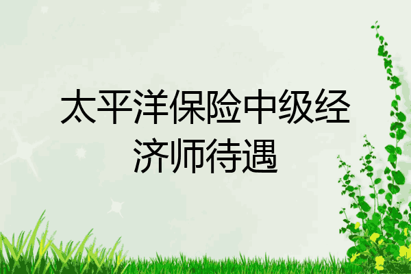 太平洋保险中级经济师待遇