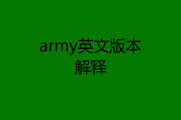 army英文版本解释