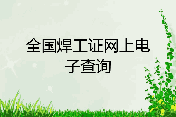 全国焊工证网上电子查询