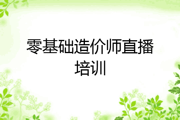 零基础造价师直播培训