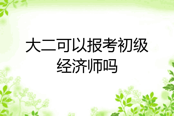 大二可以报考初级经济师吗