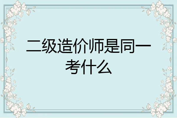 二级造价师是同一考什么