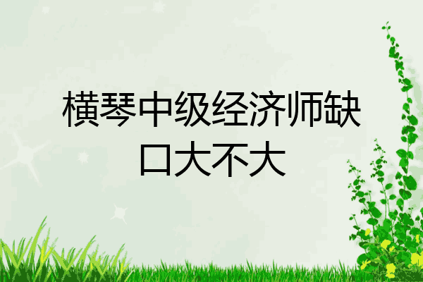 横琴中级经济师缺口大不大