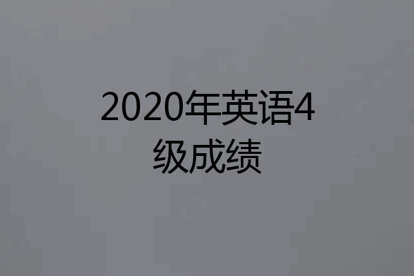 2020年英语4级成绩